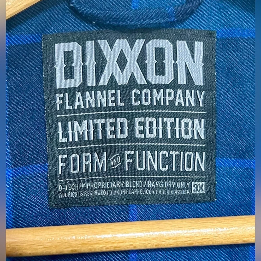 DIXXON /‎ Snap-On Limited Edition Men's Blue Green Black Plaid Flannel Shirt - Picture 3 of 9